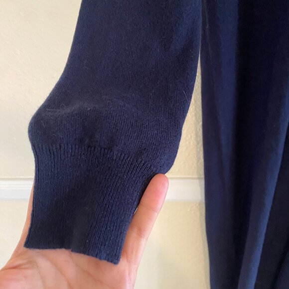 Maison Cashmere Stresa Long Open Cardigan Duster - Blue Made in Italy, Size S - Picture 7 of 8